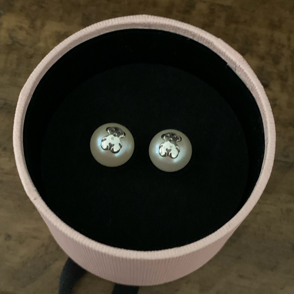 Tous Silver Pearl Earrings